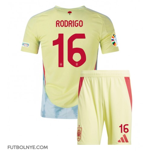 Camiseta España Rodri Hernandez #16 Visitante Equipación para niños Eurocopa 2024 manga corta (+ pantalones cortos)